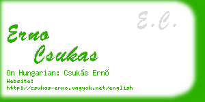 erno csukas business card